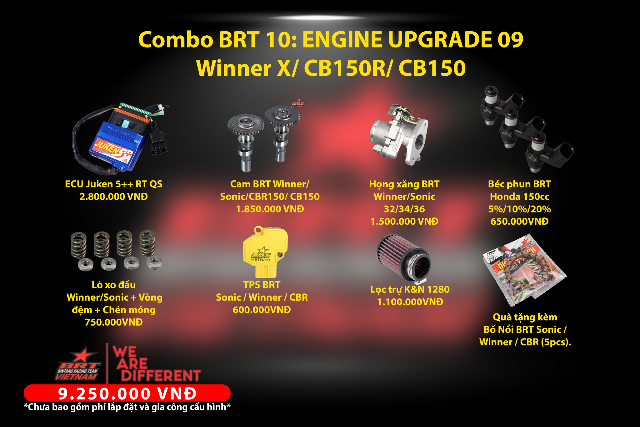  Combo 10.9:  Winner X/ CB150R/ CB150 
