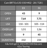  Cam BRT Exciter 135 Ex150 TFX Fz150 