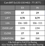  Cam BRT Exciter 135 Ex150 TFX Fz150 