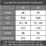  Cam BRT Exciter 135 Ex150 TFX Fz150 