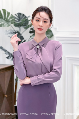 Áo sơ mi Elly purple (tay dài)