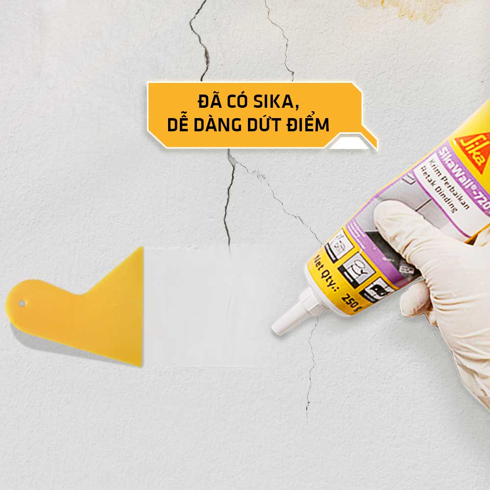 Keo trám xử lý vết nứt tường SikaWall®-720 E