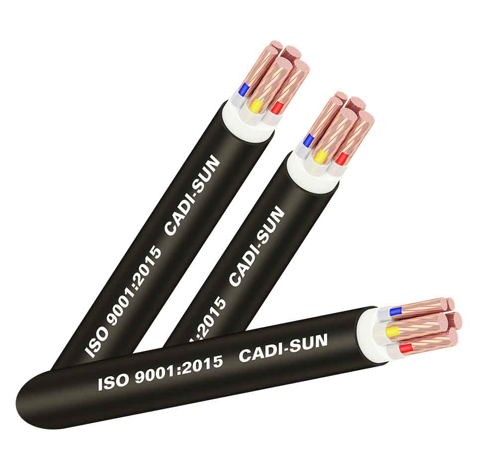 Cáp đồng Cadisun 5 ruột, cách điện XLPE, vỏ bọc PVC - CXV 3x+2x
