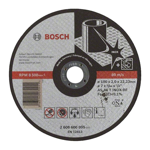 Đá cắt Inox 180x2.0x22.2mm Bosch 2608600095