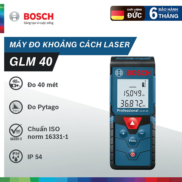 Máy đo khoảng cách Laser 40m Bosch GLM 40