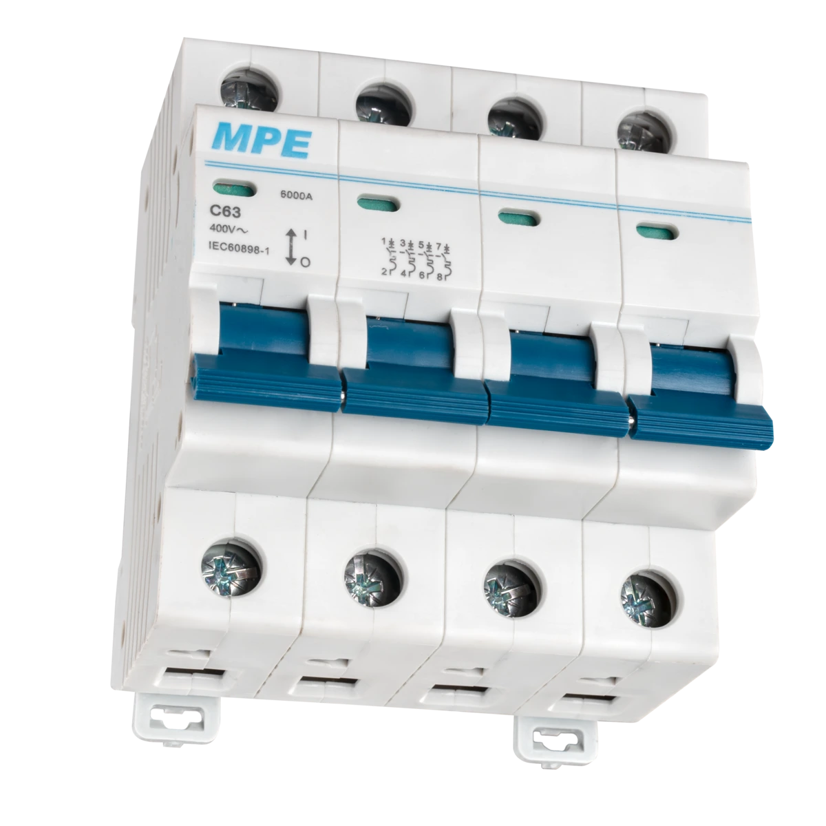 Cầu dao tự động MCB 4 cực, 63A, 6kA mã MP6-C463
