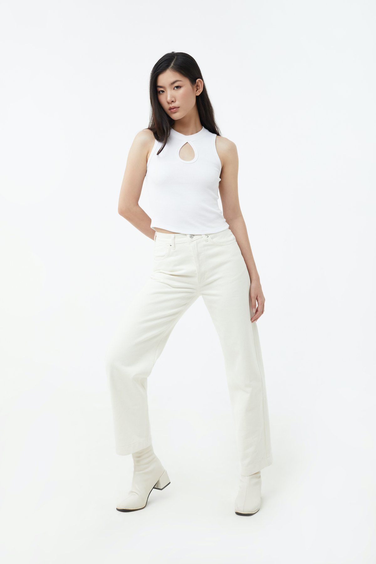  Quần Dài Nữ TheBlueTshirt The Original Dad Jeans - White Vintage 