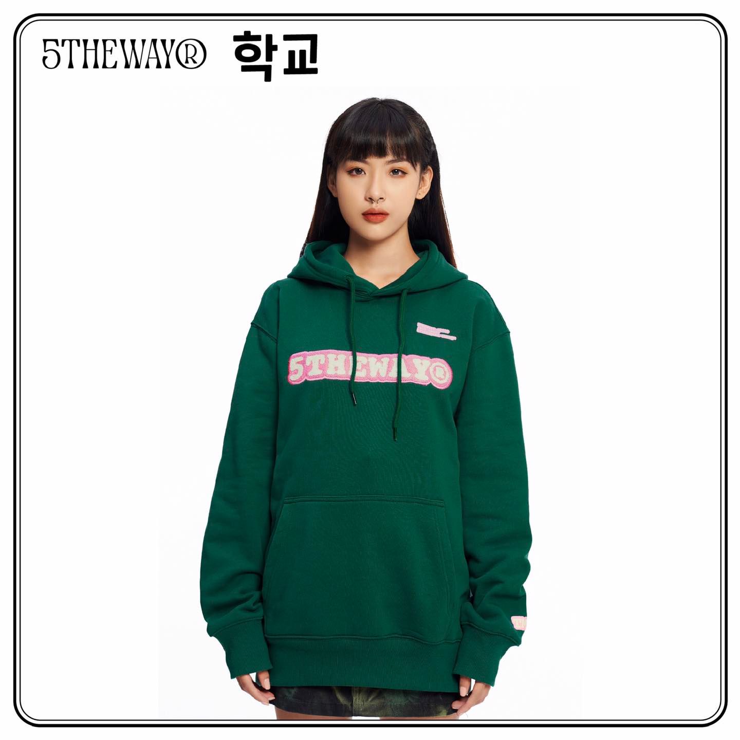  Áo Hoodie Unisex 5THEWAY® /sketch/ Embroider Traditional Fit Hoodie 