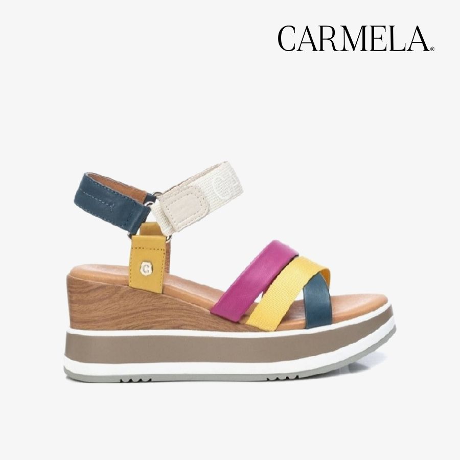  Giày Đế Xuồng Nữ CARMELA Jeans Leather Ladies Sandals 