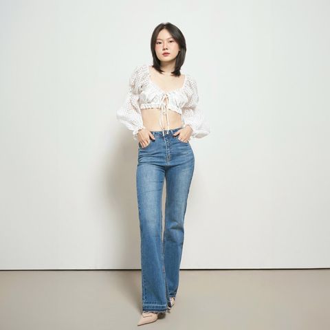  Quần Jeans Nữ DOTTIE Loe Xẻ Lai - Q0046 