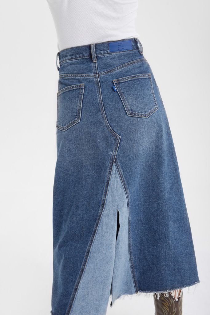  Chân Váy Nữ TheBlueTshirt 1970s Denim Midi Skirt - The 1975 Wash 