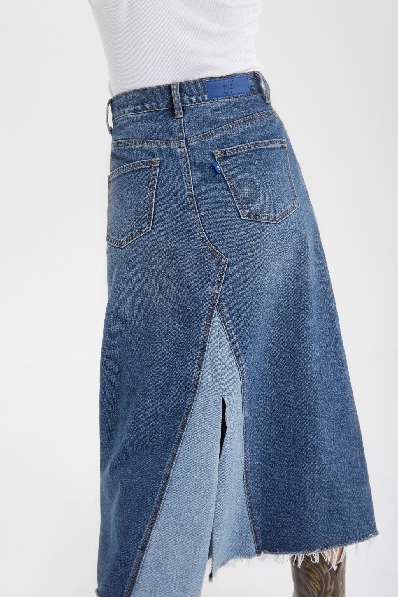  Chân Váy Nữ TheBlueTshirt 1970s Denim Midi Skirt - The 1975 Wash 