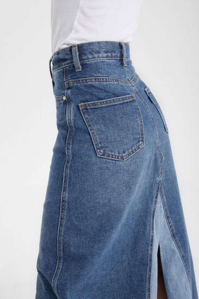  Chân Váy Nữ TheBlueTshirt 1970s Denim Midi Skirt - The 1975 Wash 