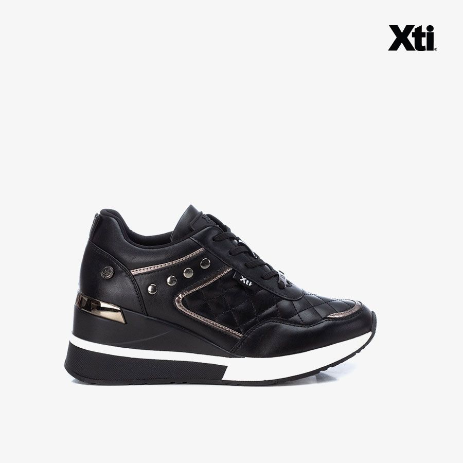  Giày Sneakers Nữ XTI Black Pu Ladies Shoes 