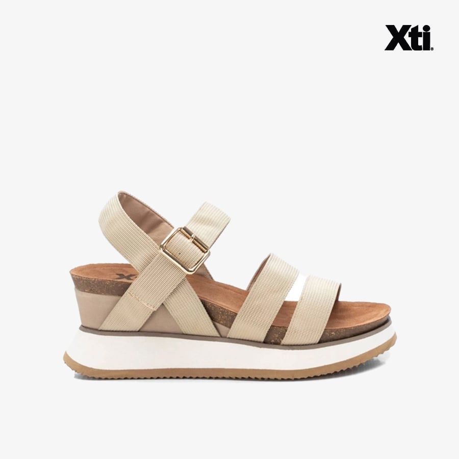  Giày Sandals Nữ XTI Beige Textile Ladies Sandals 