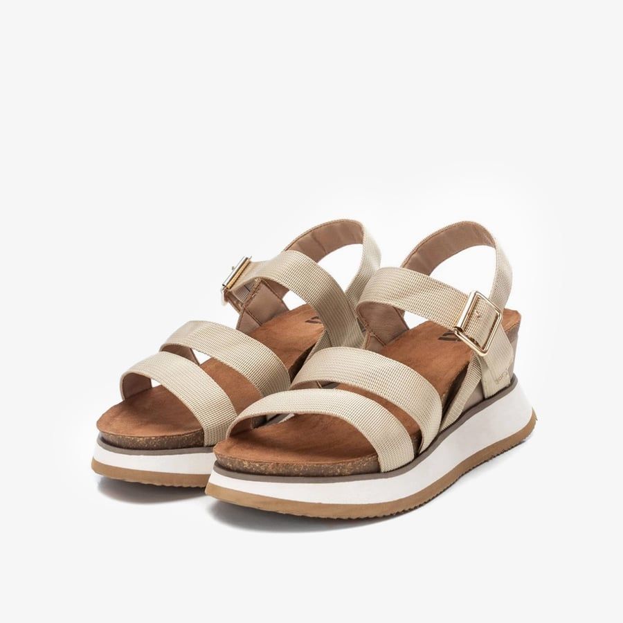  Giày Sandals Nữ XTI Beige Textile Ladies Sandals 