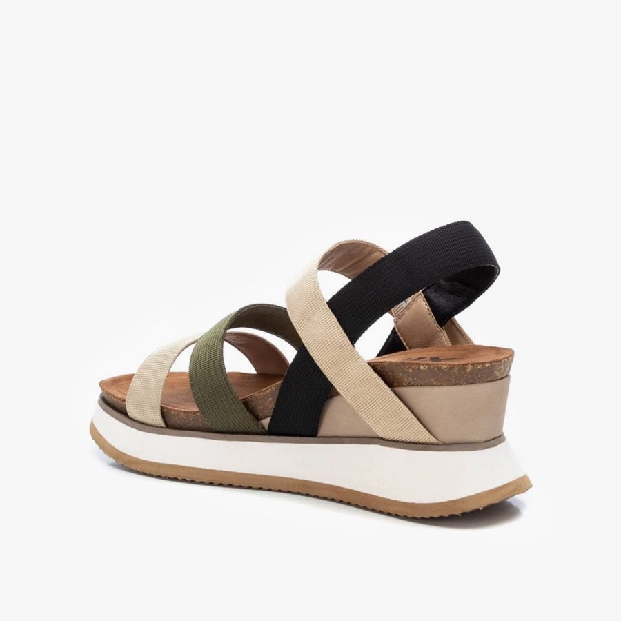  Giày Sandals Nữ XTI Kakhi Textile Ladies Sandals 