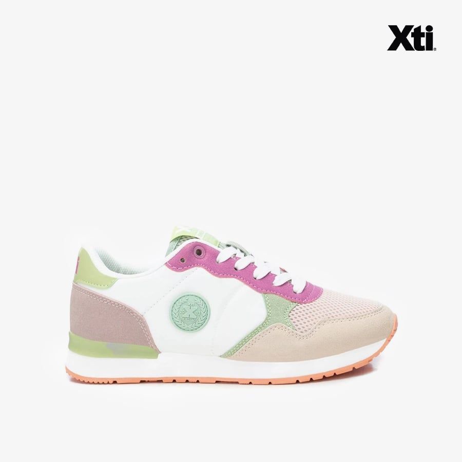  Giày Sneakers Nữ XTI Beige Pu Combined Ladies Shoes 