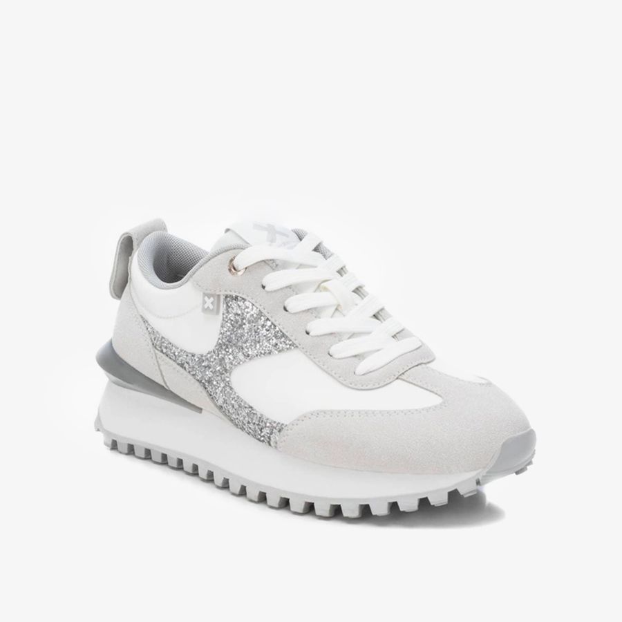  Giày Sneakers Nữ XTI Silver Pu Combined Ladies Shoes 