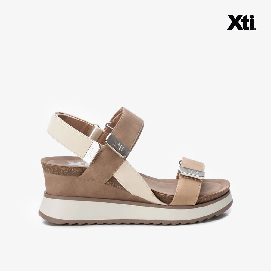  Giày Đế Xuồng Nữ XTI Taupe Pu Ladies Sandals 