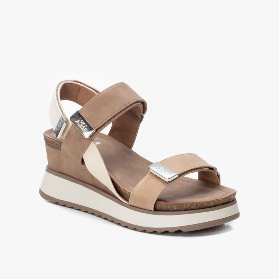  Giày Đế Xuồng Nữ XTI Taupe Pu Ladies Sandals 