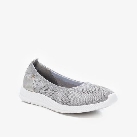  Giày Búp Bê Nữ XTI Silver Textile Ladies Shoes 