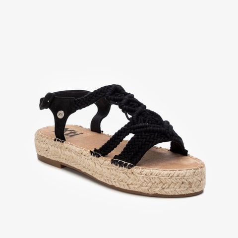  Giày Sandals Nữ XTI Black Textile Ladies Sandals 