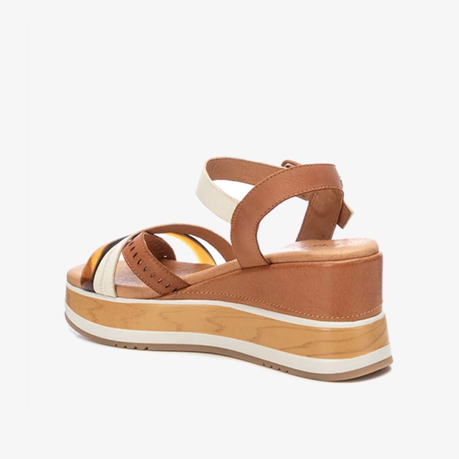  Giày Đế Xuồng Nữ CARMELA Camel Leather Ladies Sandals 