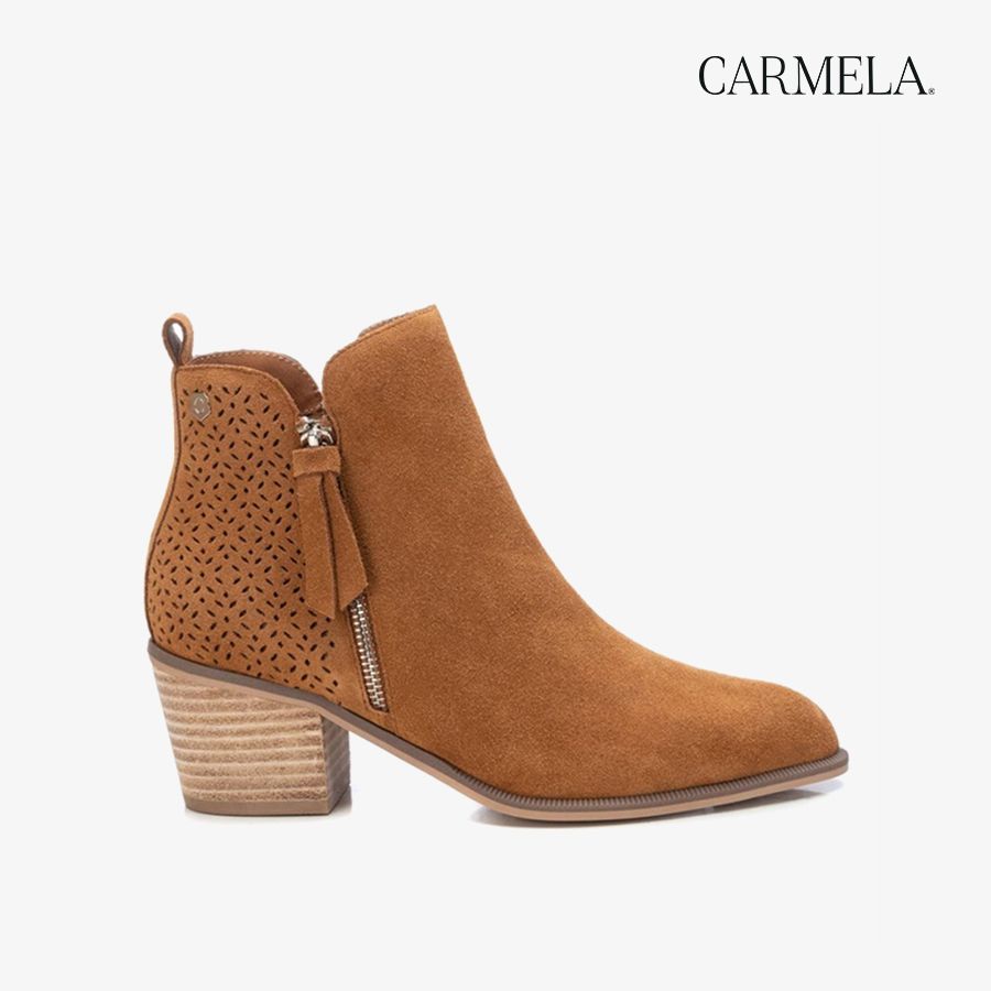  Giày Boots Nữ CARMELA Camel Suede Ladies Ankle Boots 