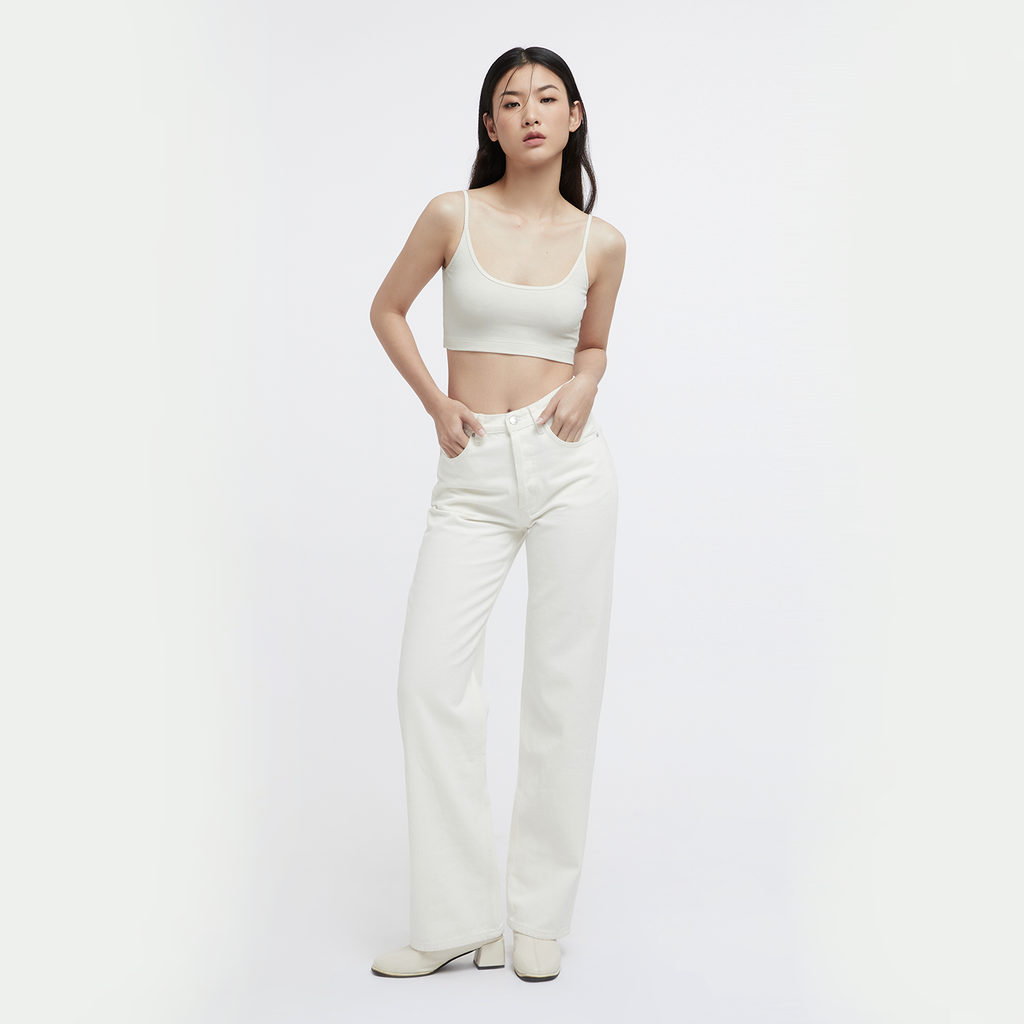  Quần Dài Nữ TheBlueTshirt The Original Grandpa Jeans - White Vintage 