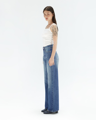  Quần Dài Nữ TheBlueTshirt Straight A Jeans - Class 2022 Wash 
