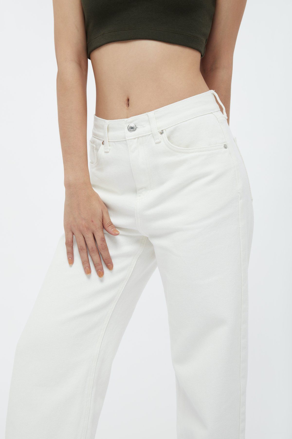  Quần Dài Nữ TheBlueTshirt Balloon Jeans - White Vintage 