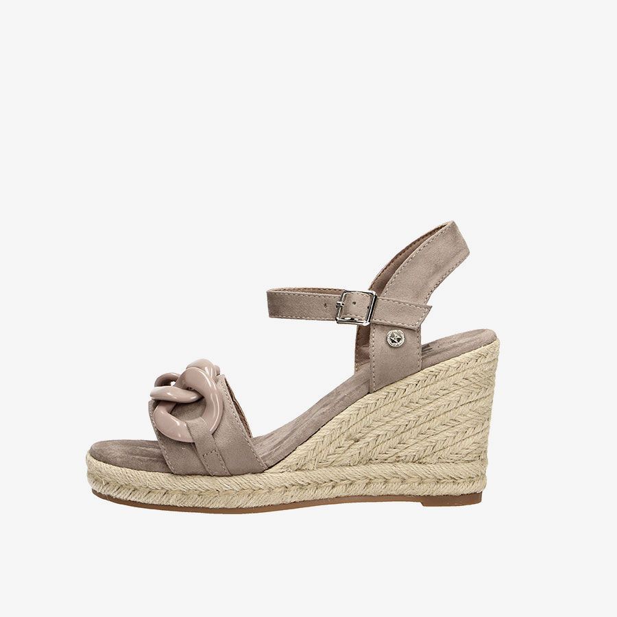  Giày Đế Xuồng Nữ XTI Taupe Microfiber Ladies Sandals 