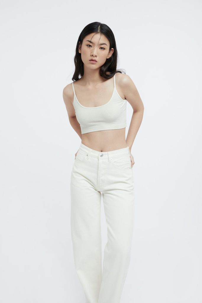  Quần Dài Nữ TheBlueTshirt The Original Grandpa Jeans - White Vintage 