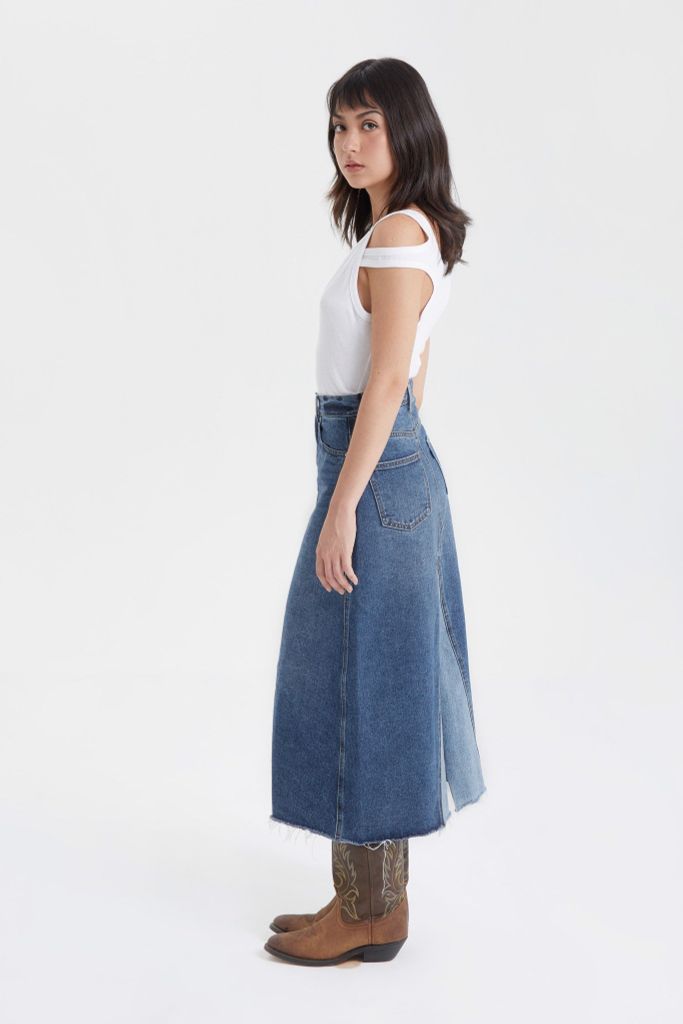  Chân Váy Nữ TheBlueTshirt 1970s Denim Midi Skirt - The 1975 Wash 