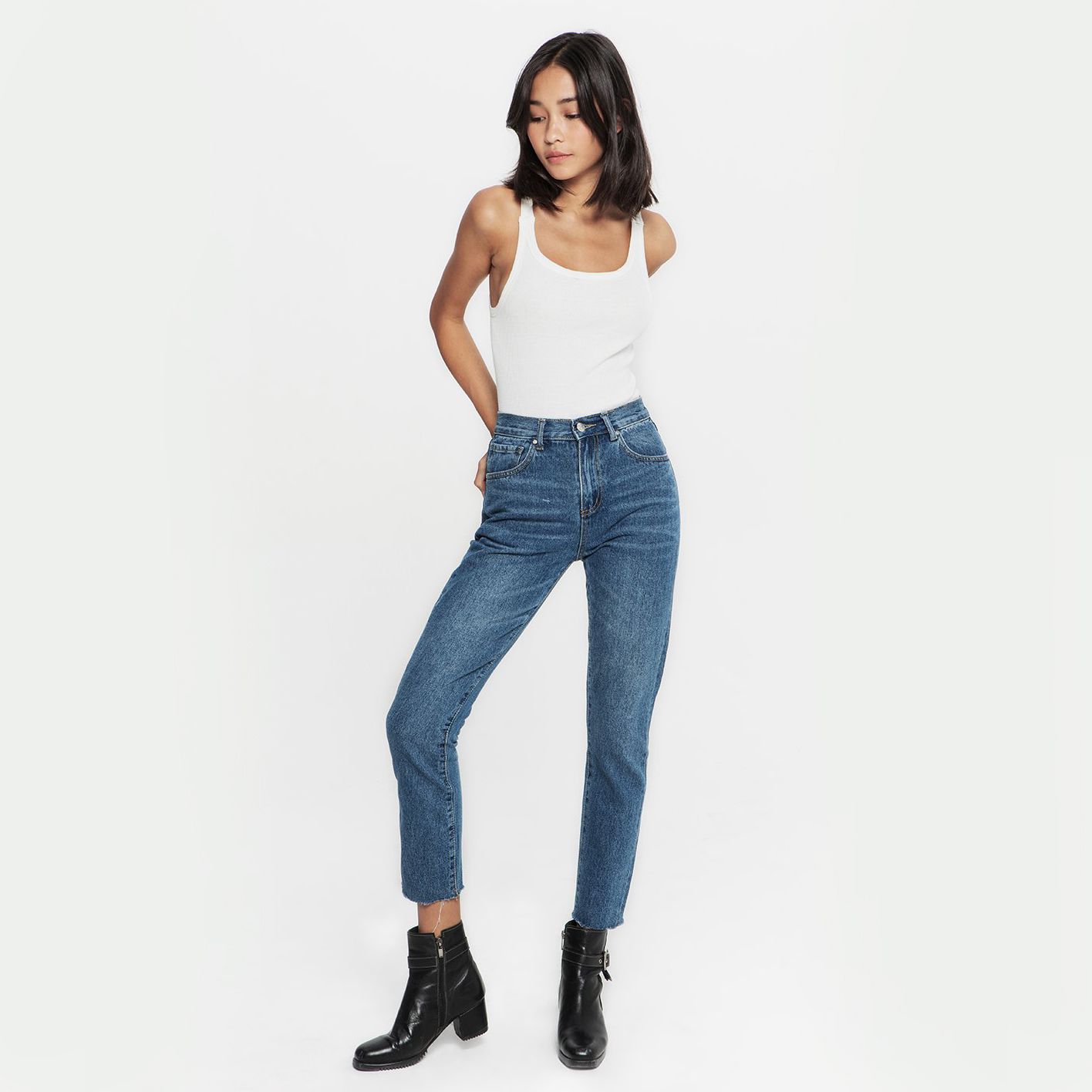  Quần Dài Nữ TheBlueTshirt Ankle Crop Jeans 