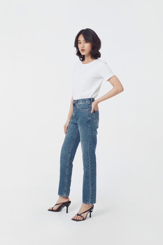  Quần Dài Nữ TheBlueTshirt On Way Jeans - Indigo Daze Wash 