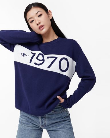  Sweater Nữ TheBlueTshirt 1970 Knit Sweater - Navy Eye 