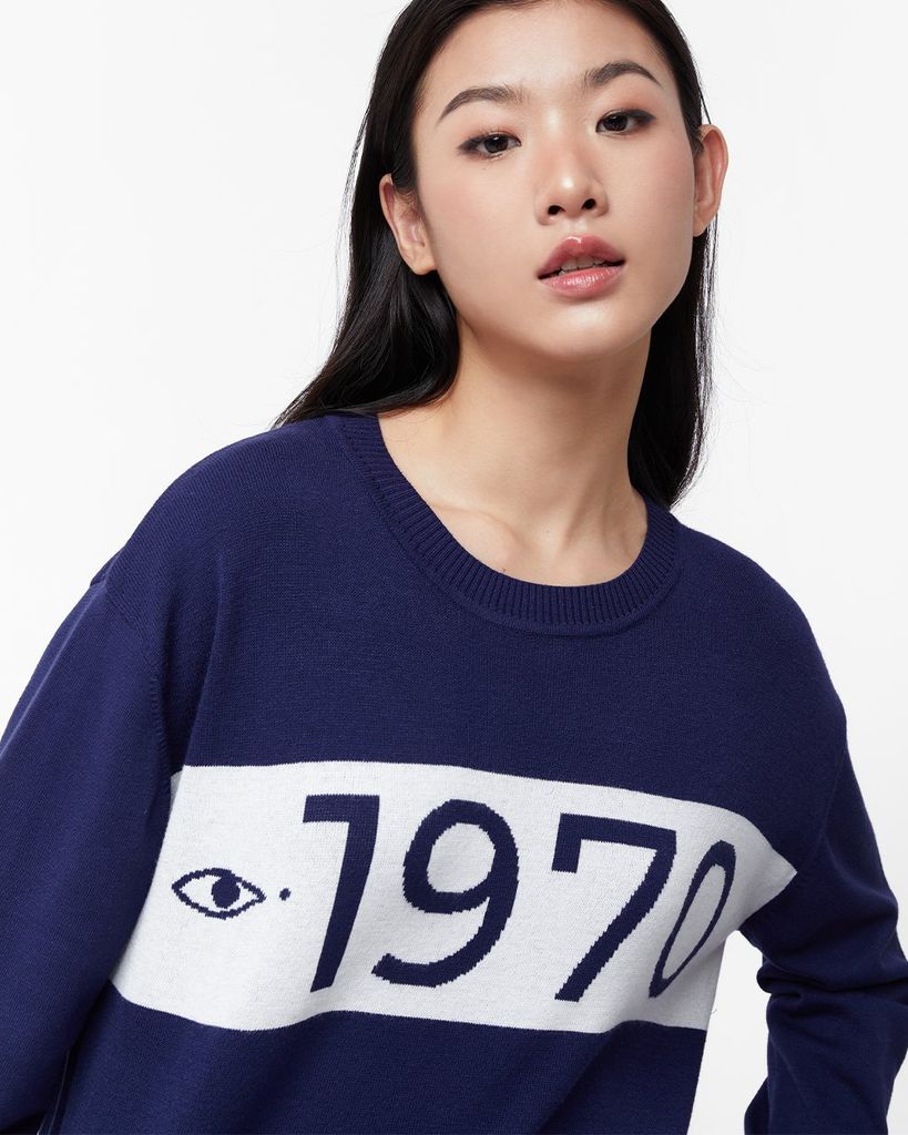  Sweater Nữ TheBlueTshirt 1970 Knit Sweater - Navy Eye 