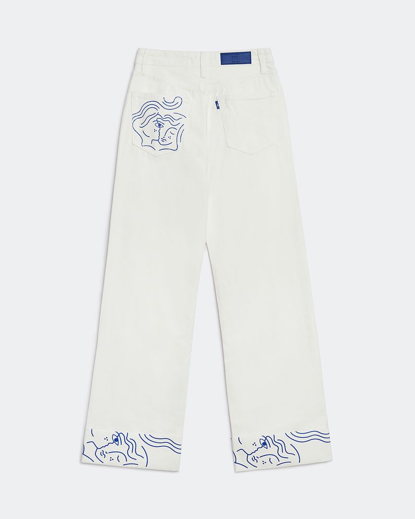  Quần Dài Nữ TheBlueTshirt Brooklyn Cuffed Jeans - Blue Print 