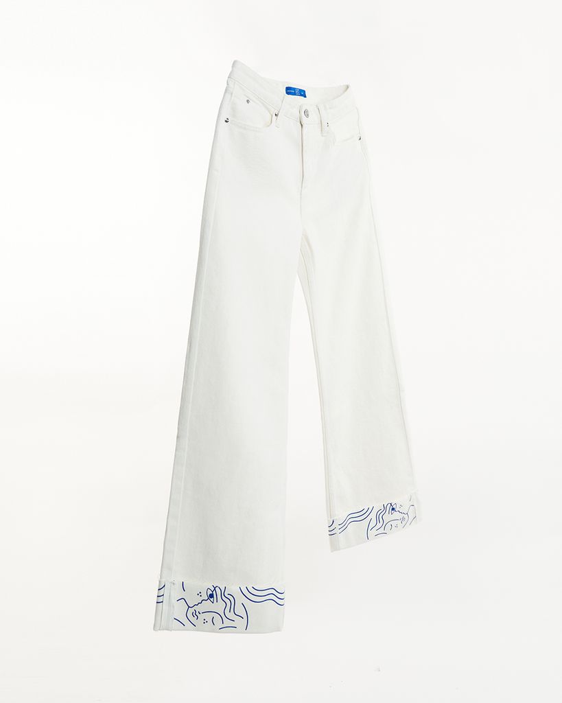  Quần Dài Nữ TheBlueTshirt Brooklyn Cuffed Jeans - Blue Print 