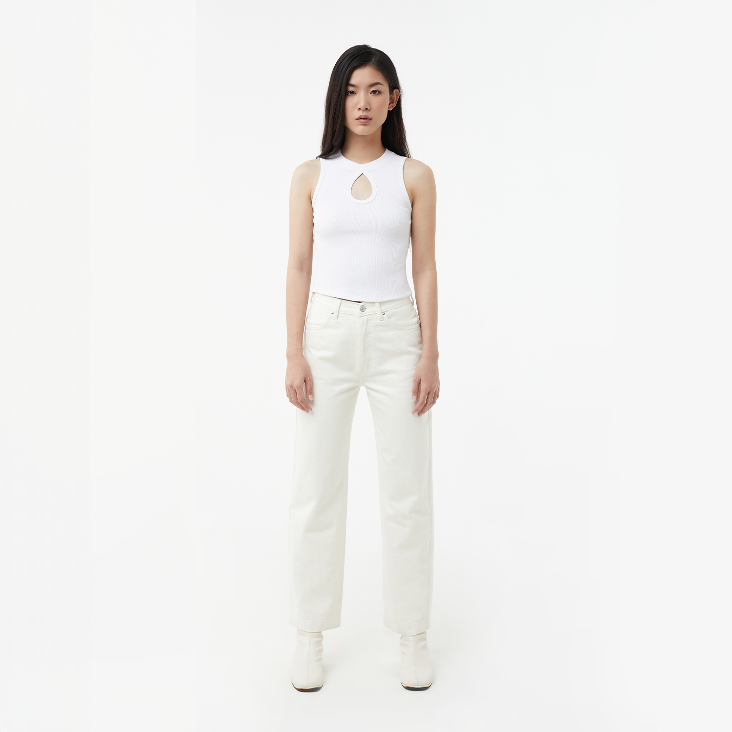  Quần Dài Nữ TheBlueTshirt The Original Dad Jeans - White Vintage 