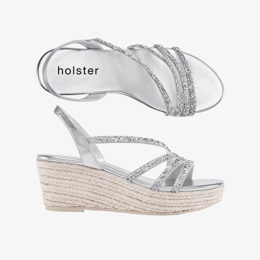  Giày Đế Xuồng Nữ HOLSTER Party Espadrille  Silver 