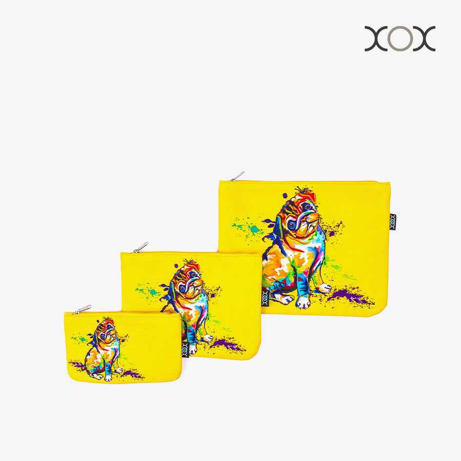  Túi XOX Zip Pockets Pug Dog Yellow 