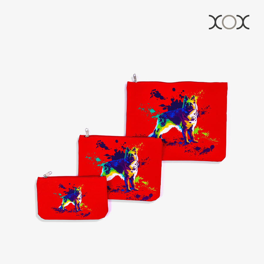  Túi XOX Zip Pockets German Shepherd Red 