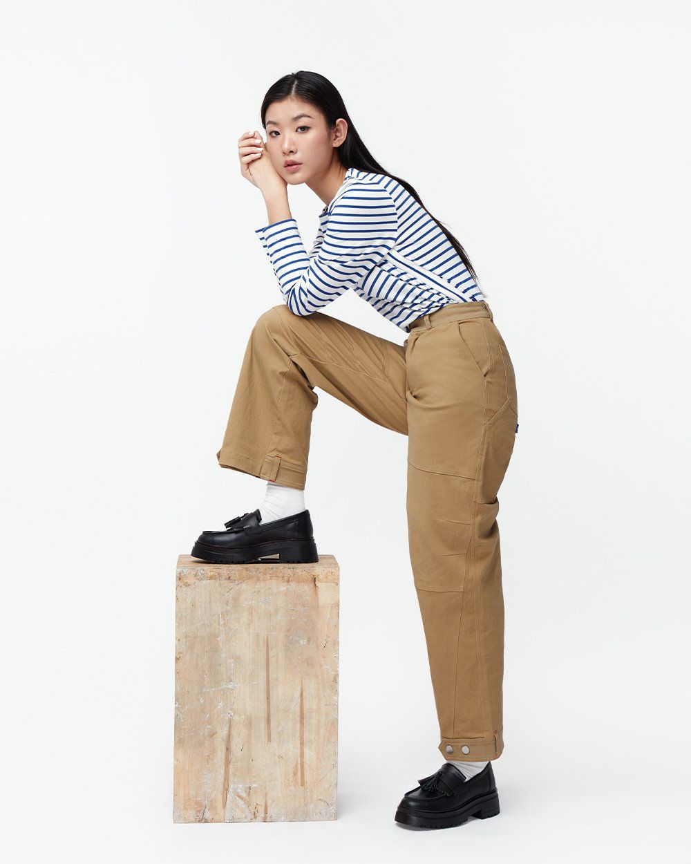  Quần Dài Nữ TheBlueTshirt Khaki Work Pants - Brown 