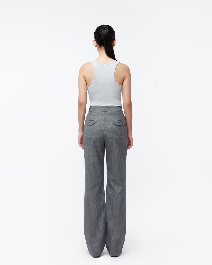  Quần Dài Nữ TheBlueTshirt Cotton Side Slit Trousers - Grey 