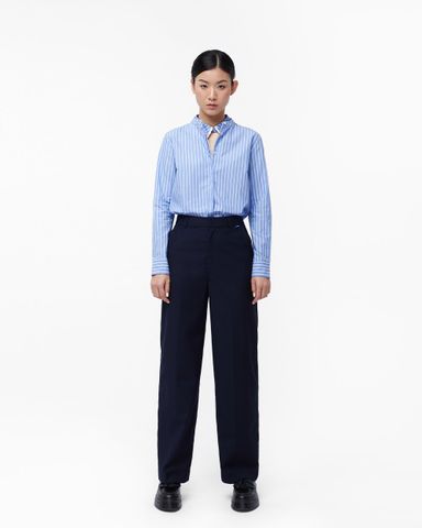  Quần Dài Nữ TheBlueTshirt Straight Leg Cotton Trousers - Navy 