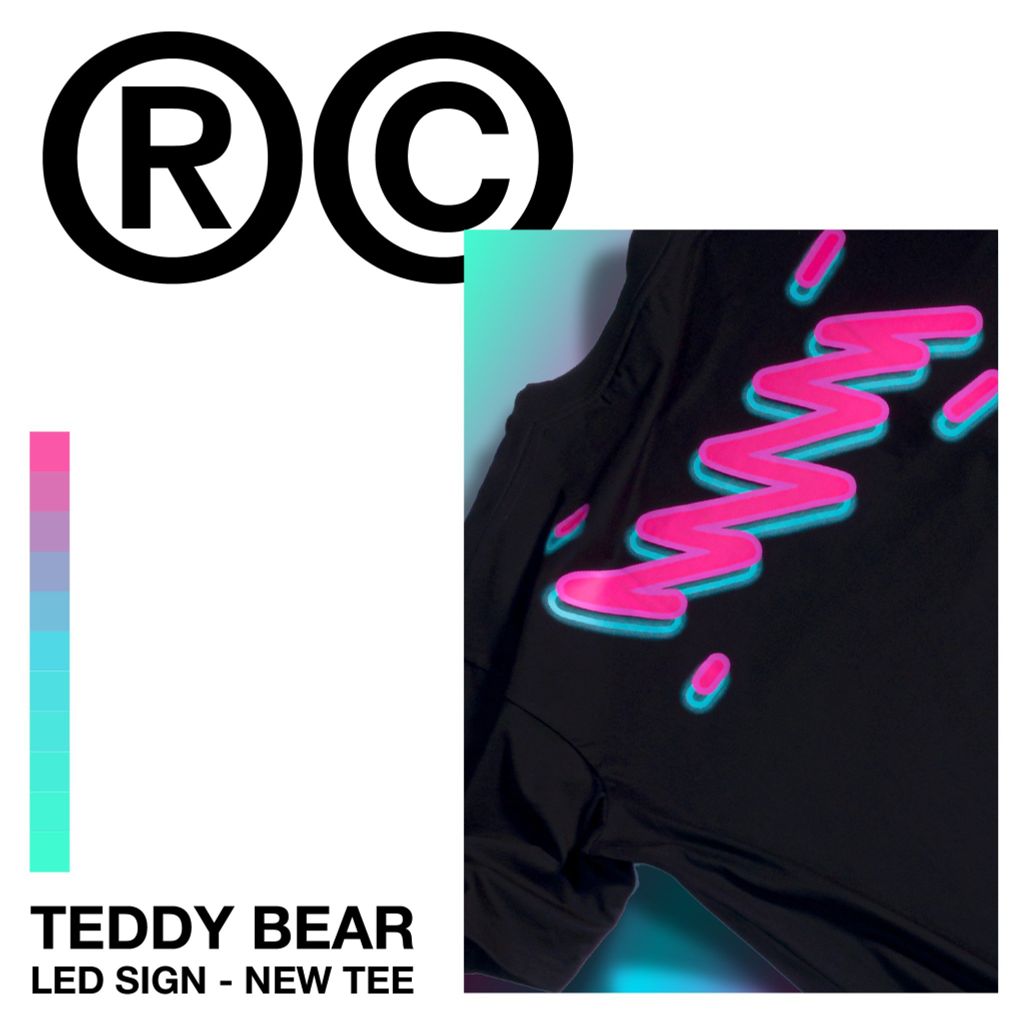  Áo Thun Unisex 5THEWAY® LED SIGN /teddy bear/ NEW TEE™ 