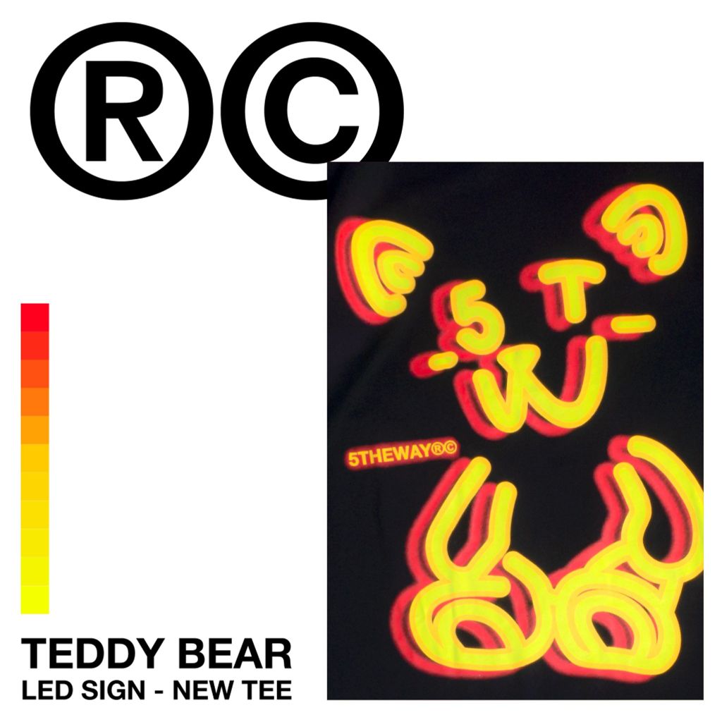  Áo Thun Unisex 5THEWAY® LED SIGN /teddy bear/ NEW TEE™ 